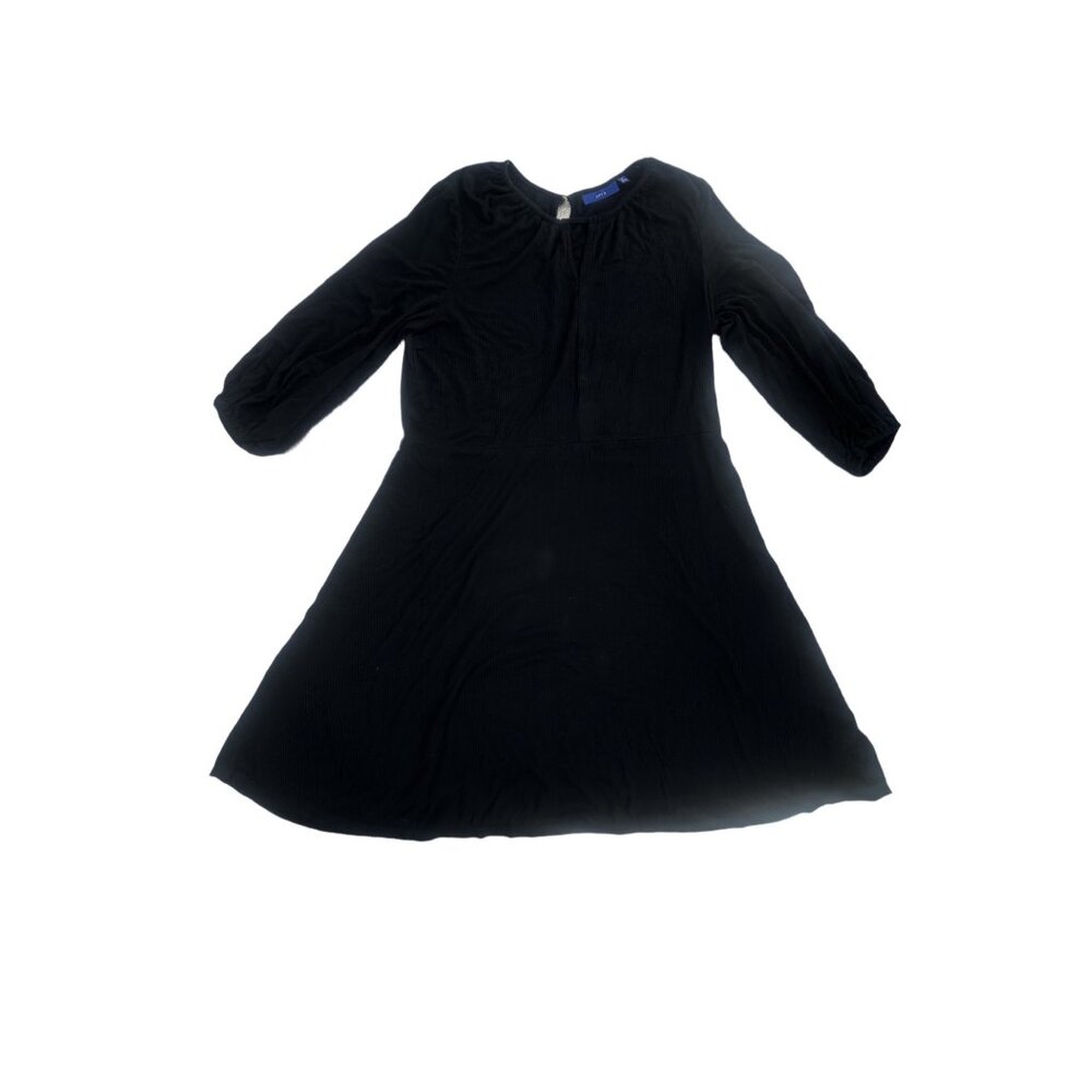 Apt. 9 Black Textured Weave A-Line Swing Dress Medium - Picture 5 of 5